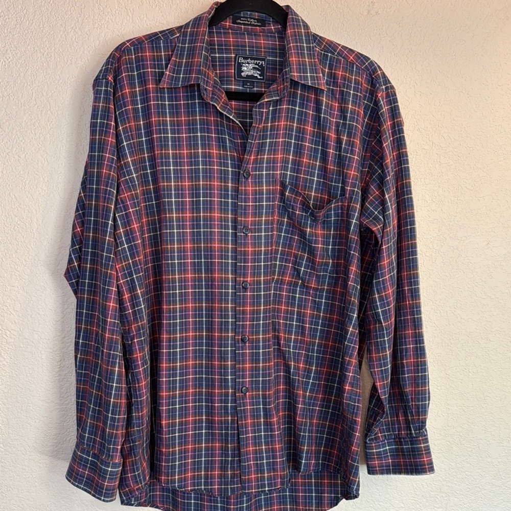 Vintage Burberry’s Multicolor Plaid Button-Up Shirt